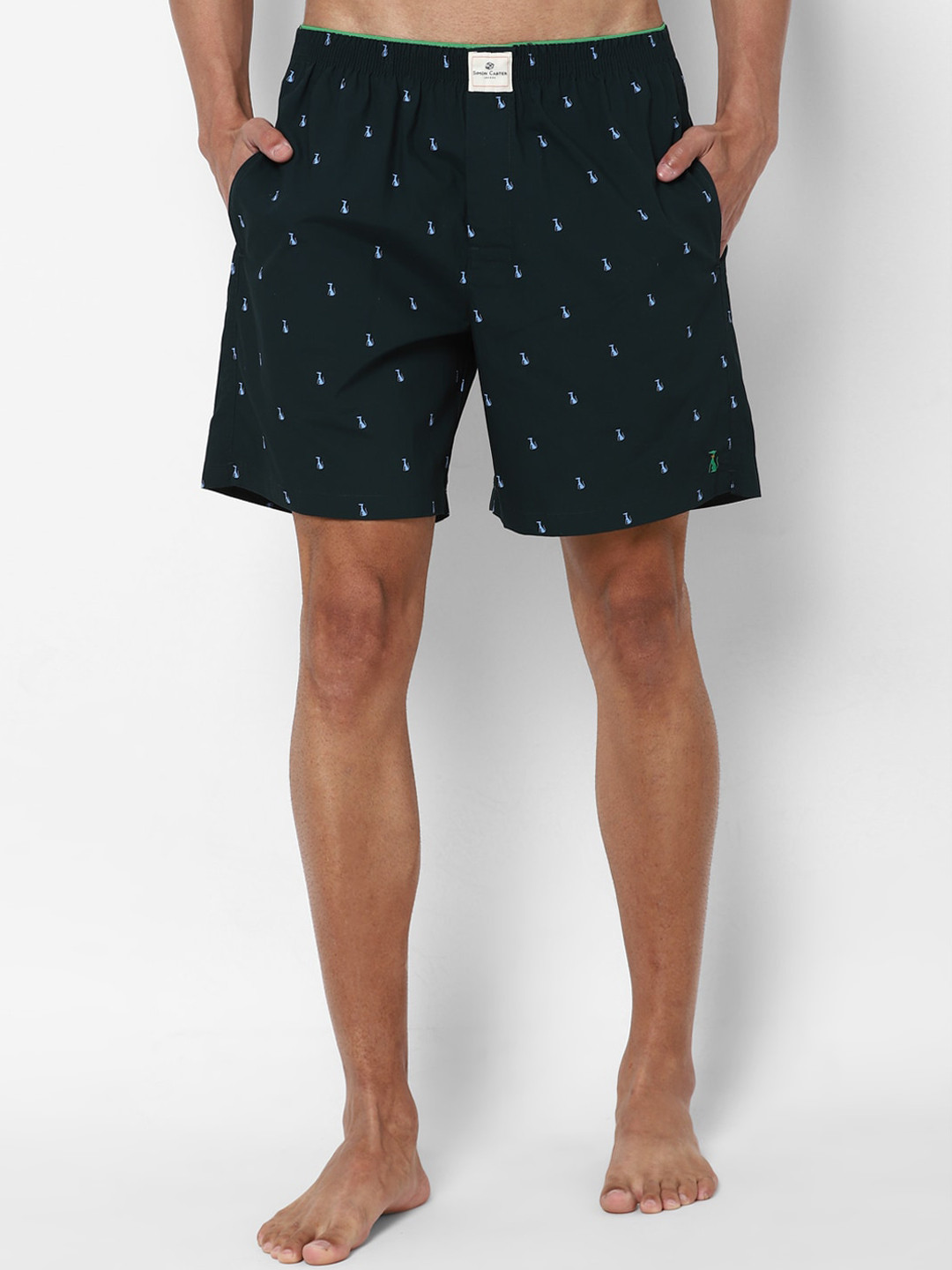 SIMON CARTER LONDON Men Green Printed Boxers