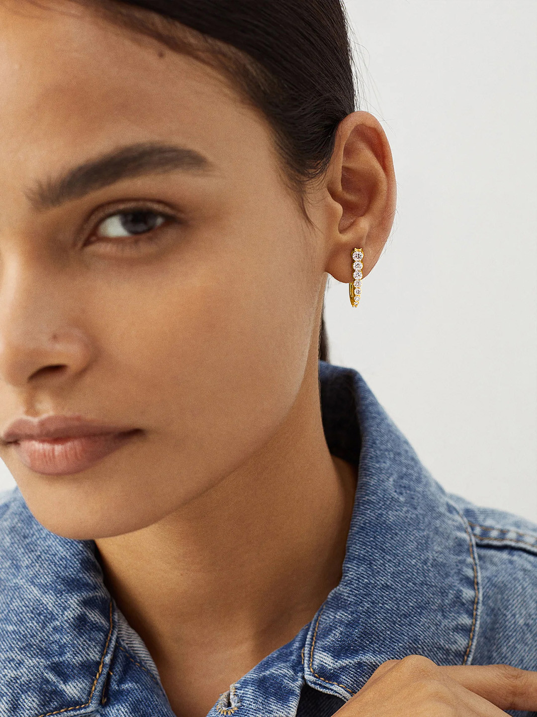 MINUTIAE Gold-Toned Contemporary Hoop Earrings