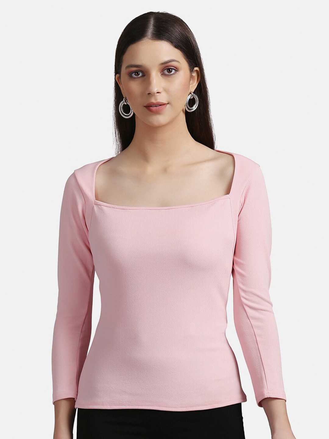 Sugathari Woman Peach-Coloured Sheen Crepe Regular Top