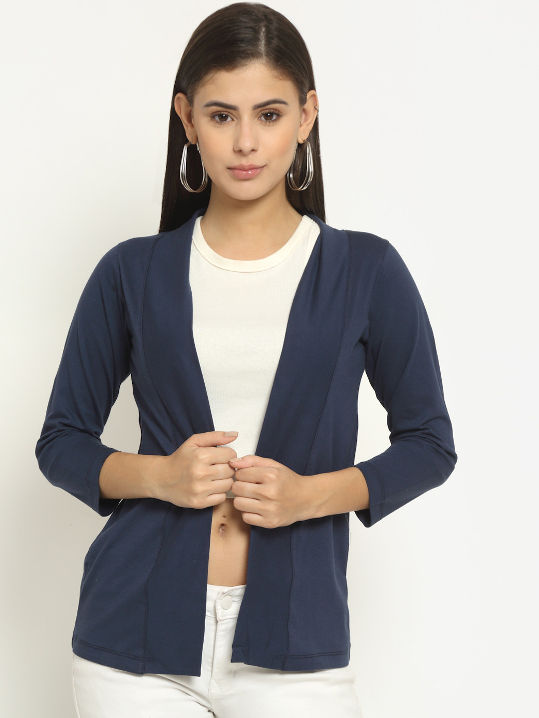Rute Women Navy Blue Shrug