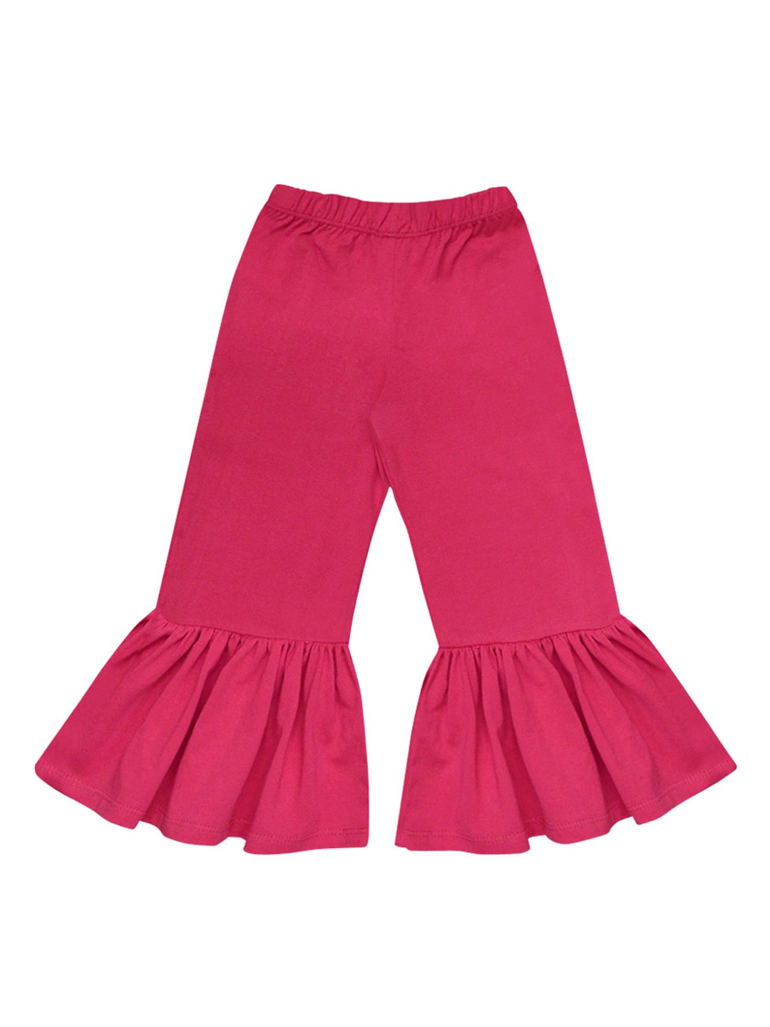 A T U N Girls Fuchsia Ruffle Pant