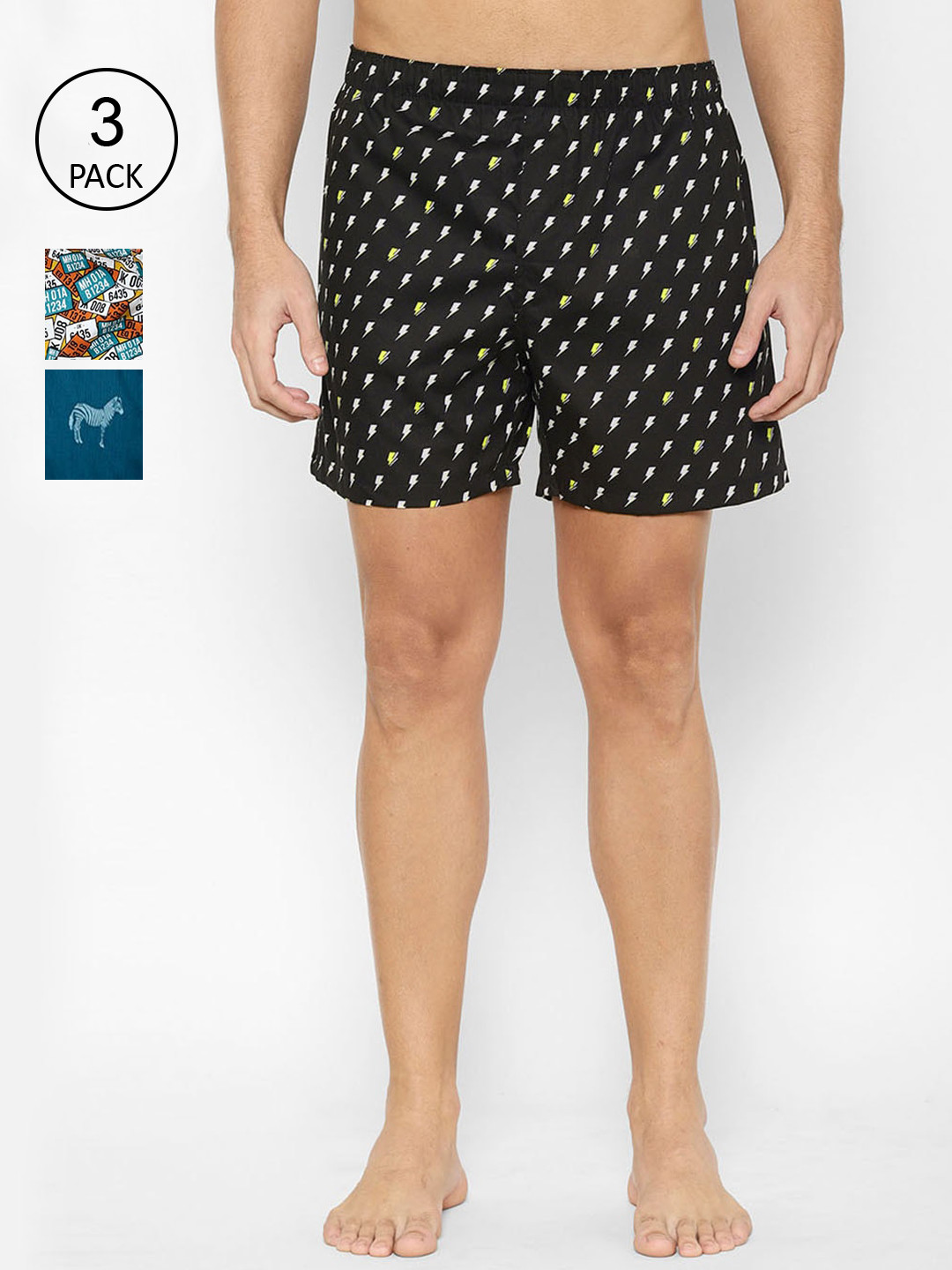 XYXX Men Pack Of 3 Pure Cotton Printed Boxers XYBOX3PCKN120_