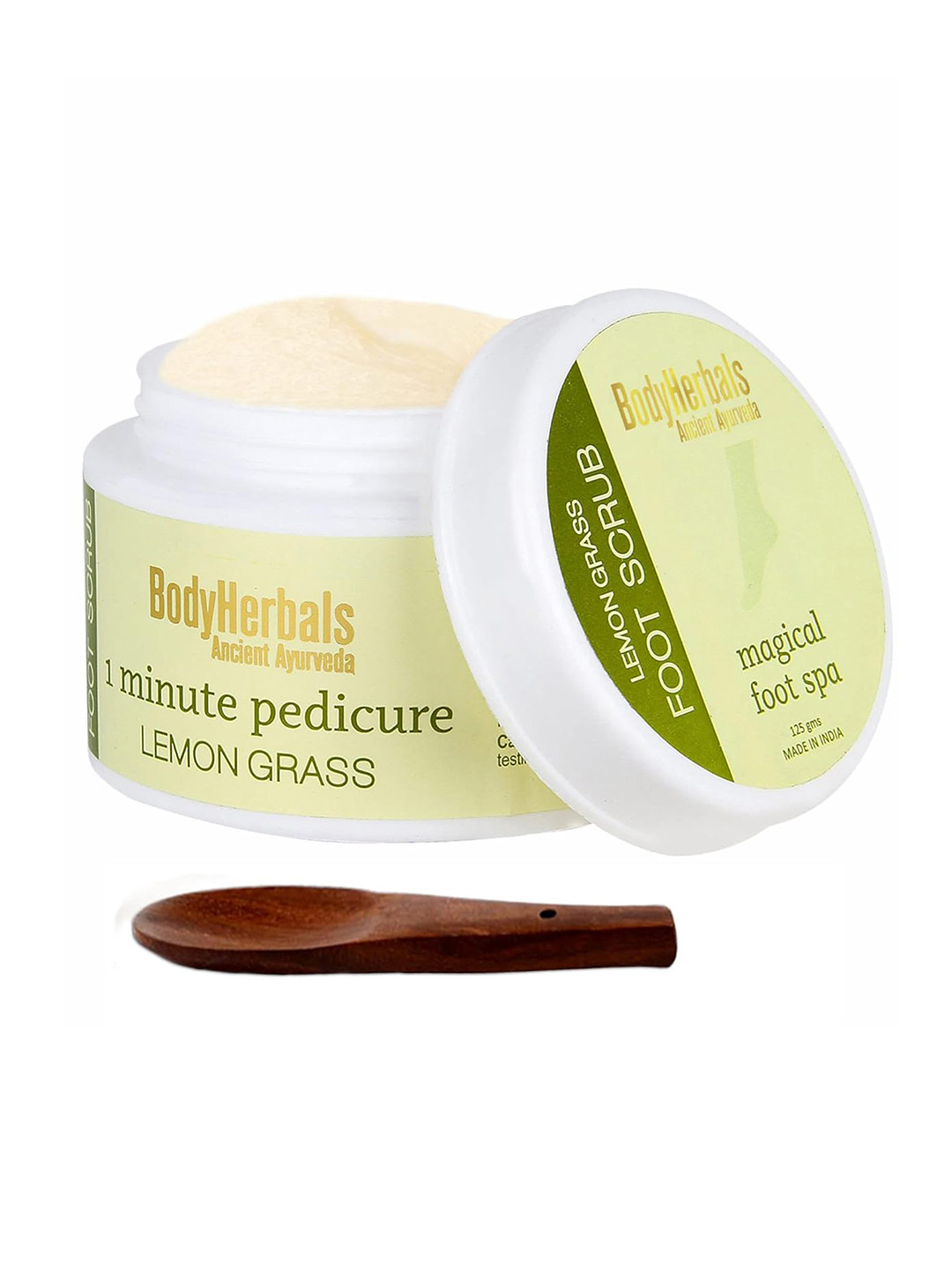 BodyHerbals Tan Removal Foot Scrub With Lemongrass & Spoon - 125 g