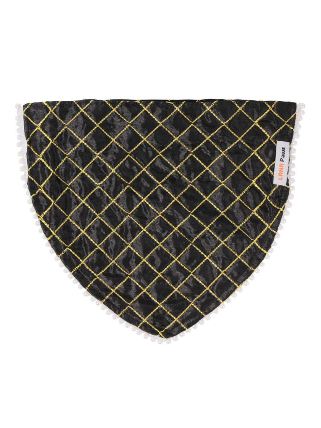 LANA PAWS Black & Gold Graphic Printed Cotton Dog Bandana
