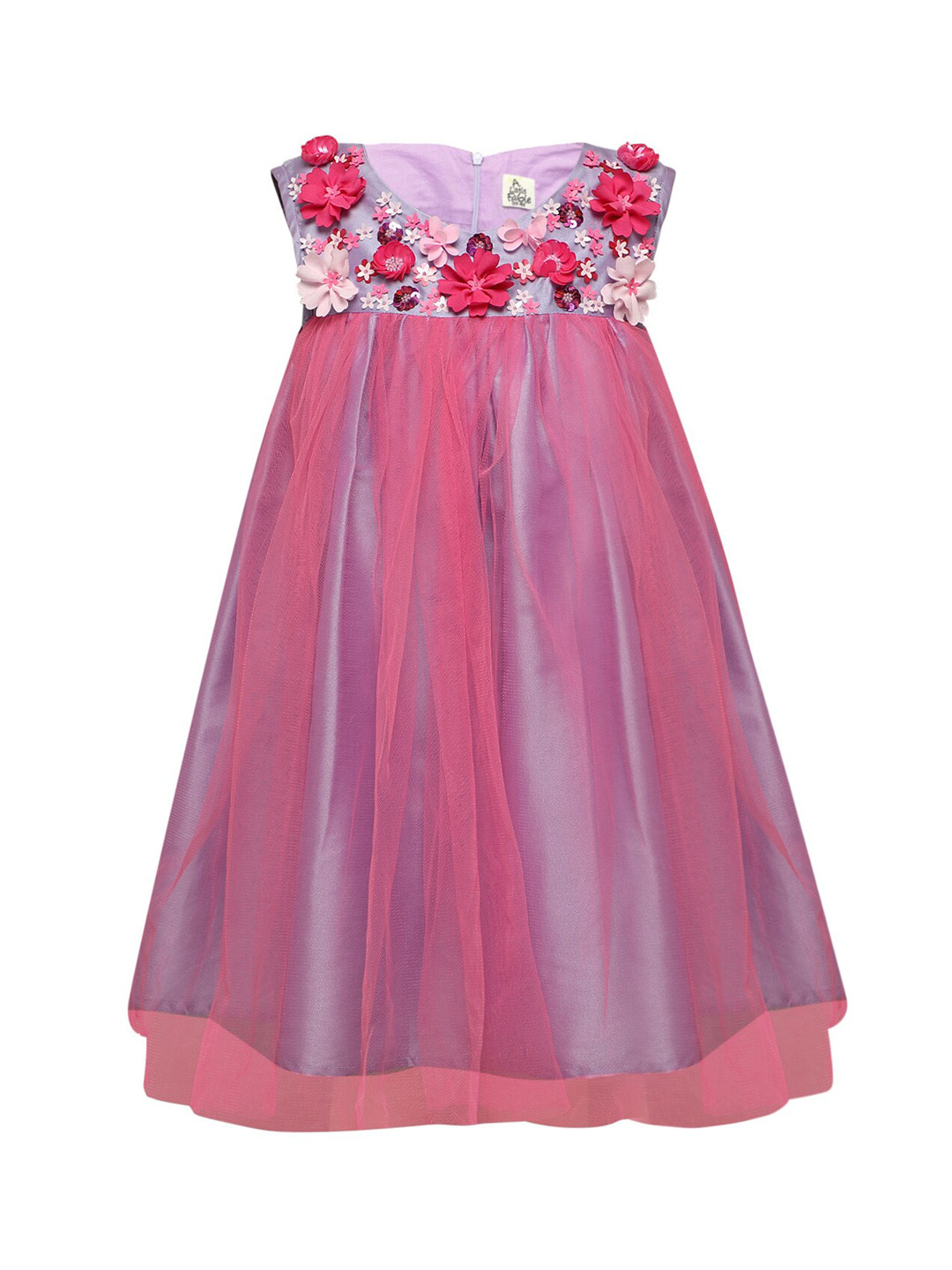 A Little Fable Purple Floral A-Line Dress