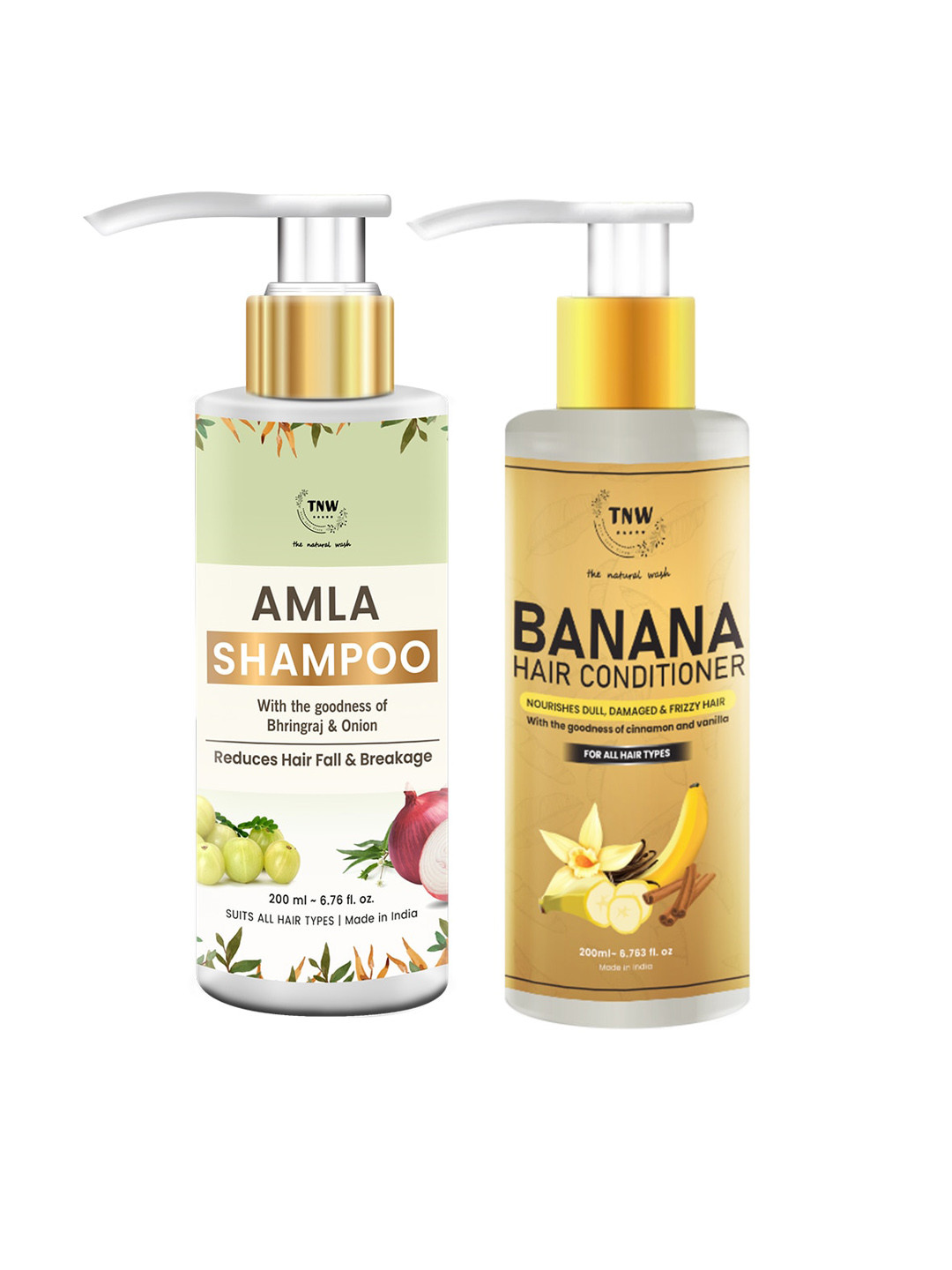 TNW the natural wash Set of 2 Amla Shampoo & Banana Conditioner