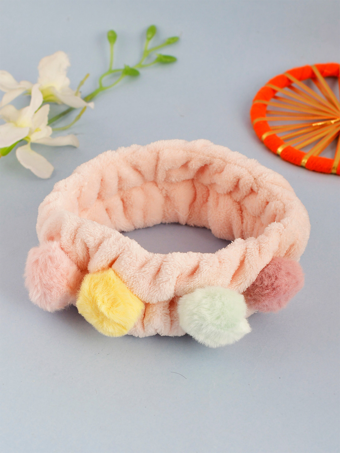 Silvermerc Designs Girls Pink & Yellow Fur Hairband