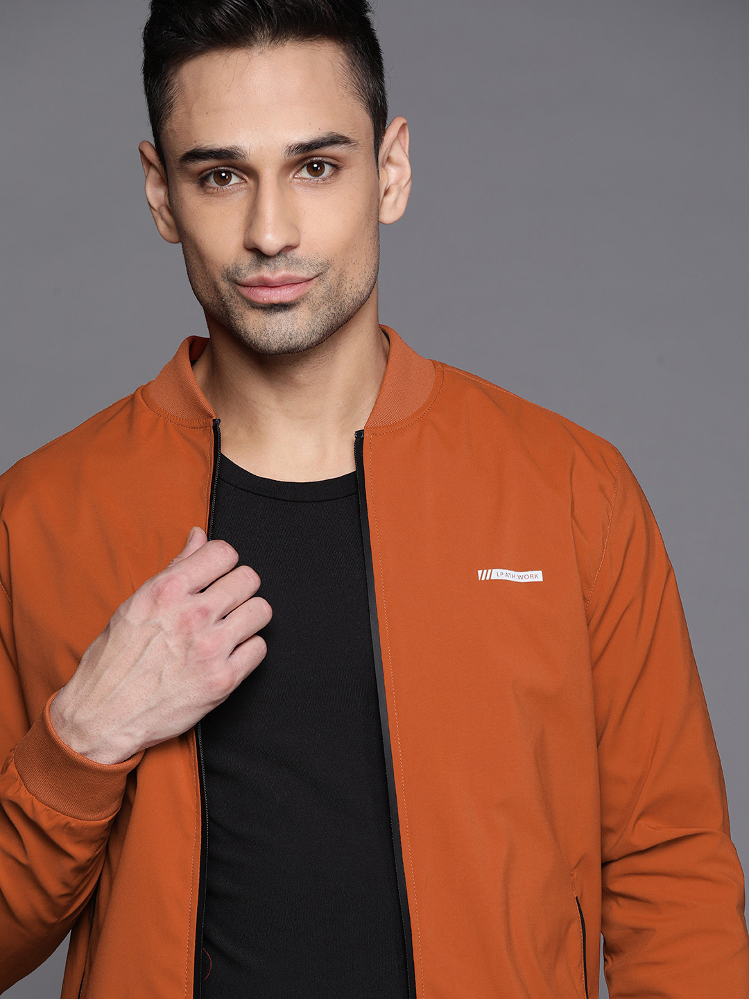 Louis Philippe Sport Men Rust Solid  Bomber Jacket
