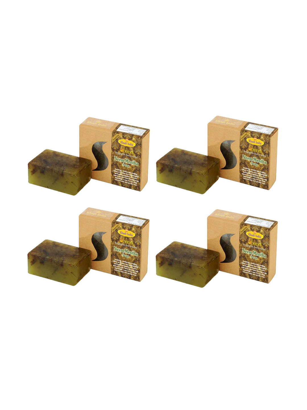 abeers Pack of 4 Handmade Neem Mentha Soap-125g Each