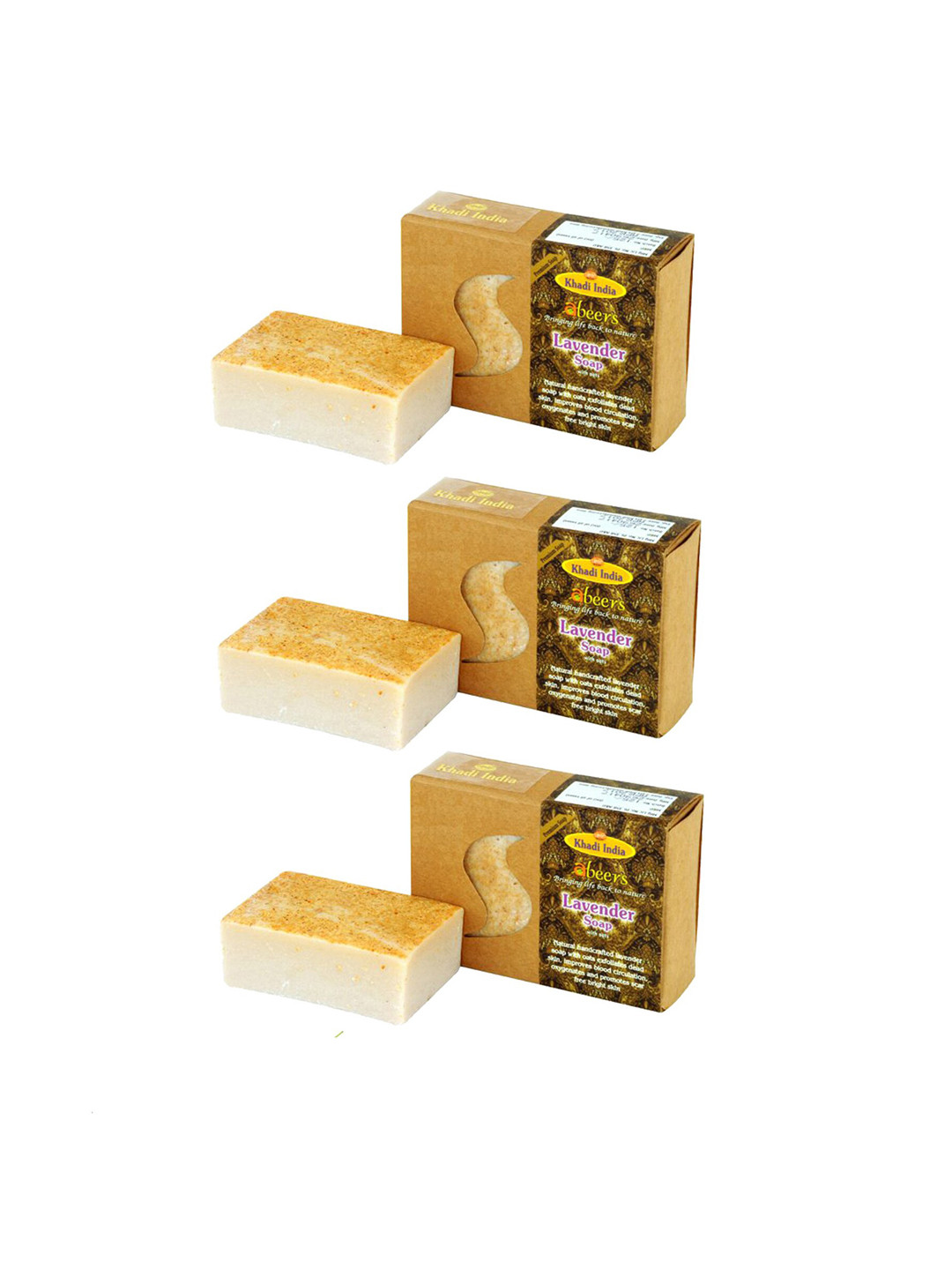 Abeers Set Of 3 Handmade Lavender With Essential Oil Premium Soaps