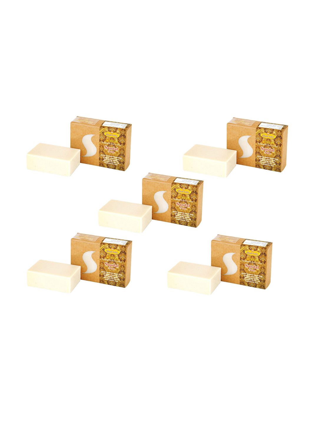 abeers Pack of 5 Handmade Sandal With Essential Oil Turmeric Premium Soap- 125 g