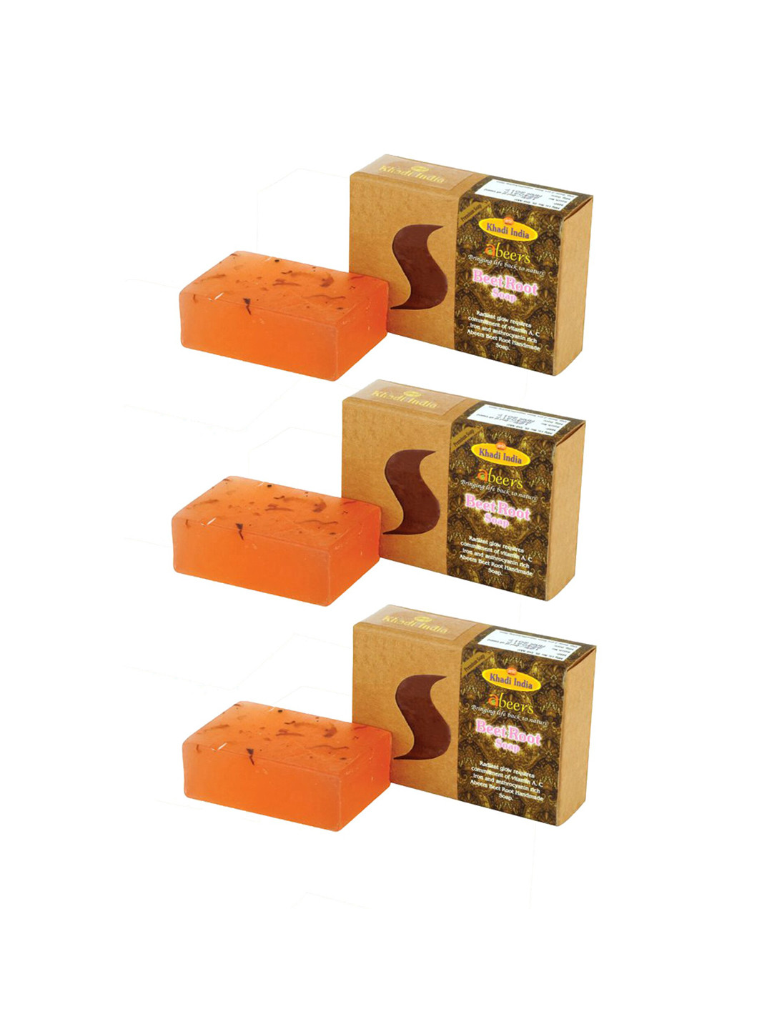 abeers Handmade Beet Root Essential Oil Premium Soap, 125 g, Pack of 3