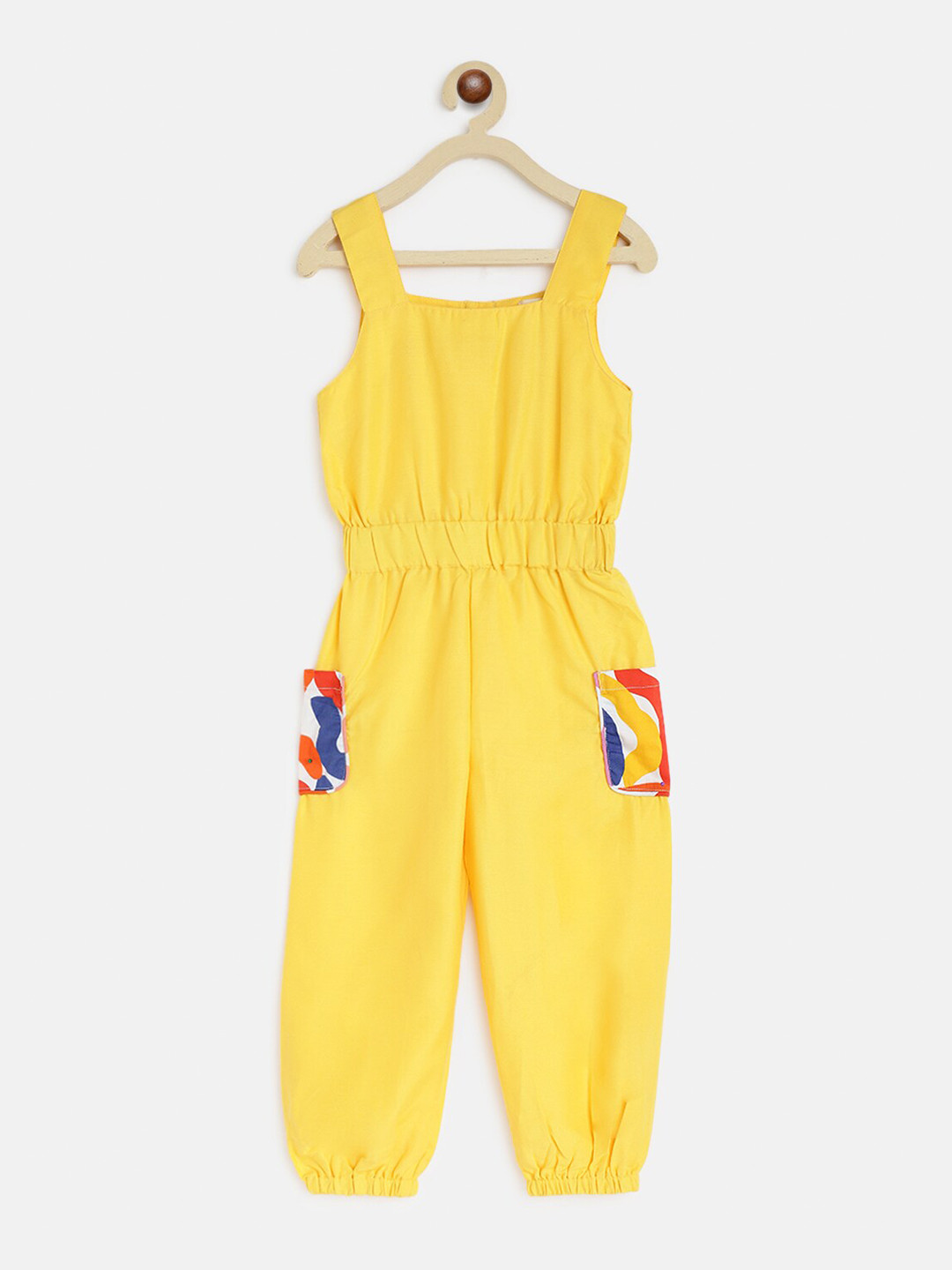 am ma Unisex Kids Yellow Basic Jumpsuit