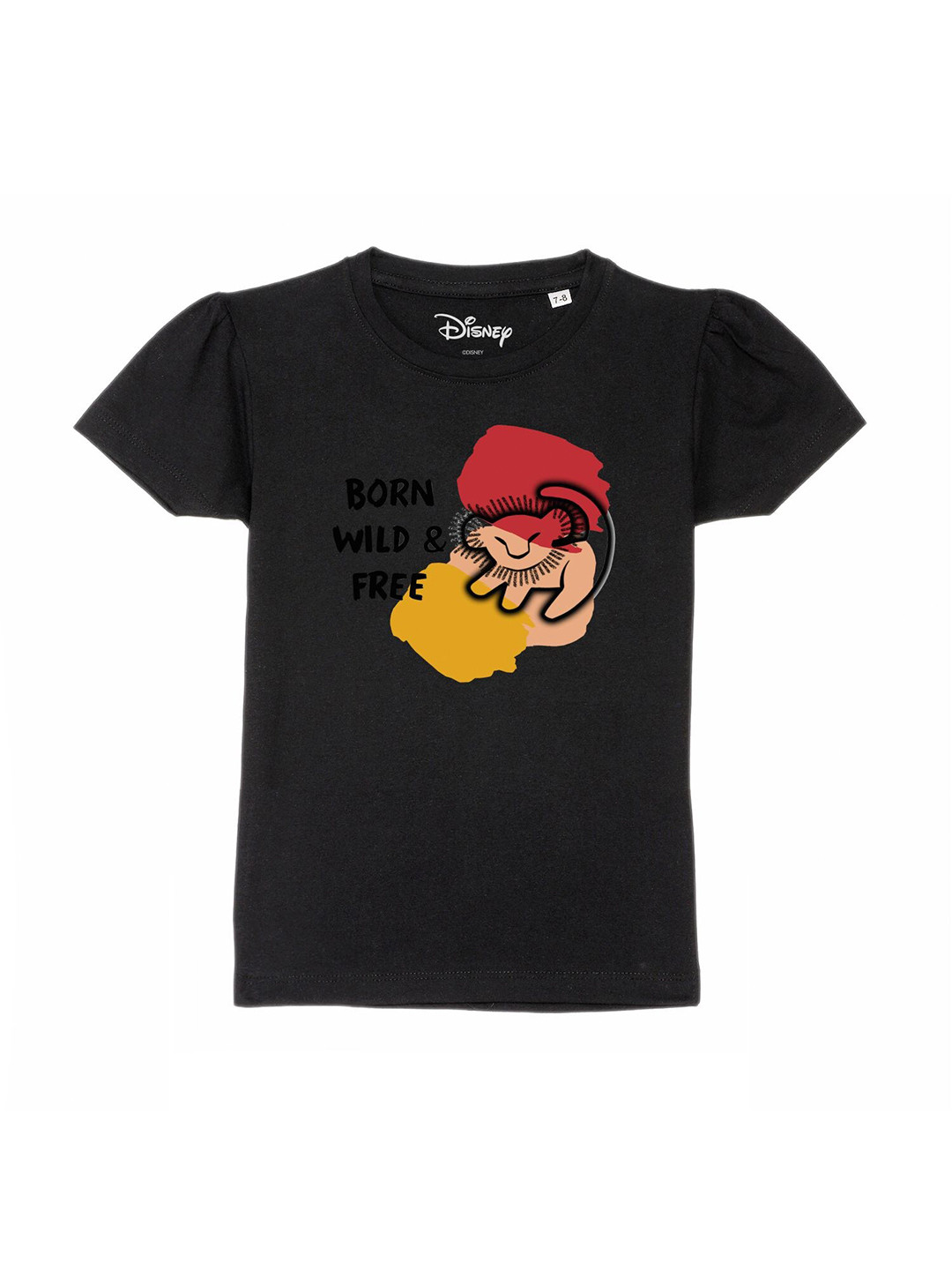 Disney by Wear Your Mind Girls Black Tribal High Neck Cut Outs T-shirt