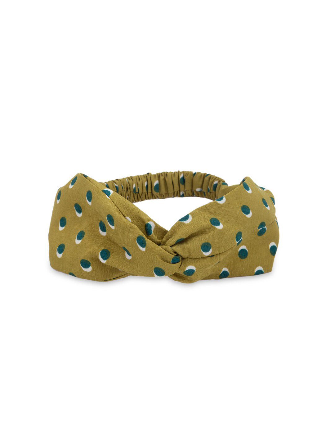 DEEBACO Women Green Geometric Printed Knot Elastic Headband