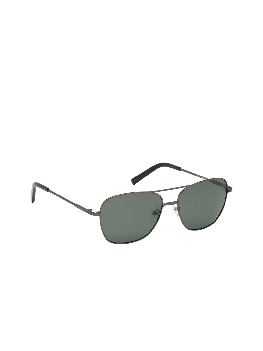 Timberland Unisex Green Lens & Gunmetal-Toned UV Protected Aviator Sunglasses TB9178