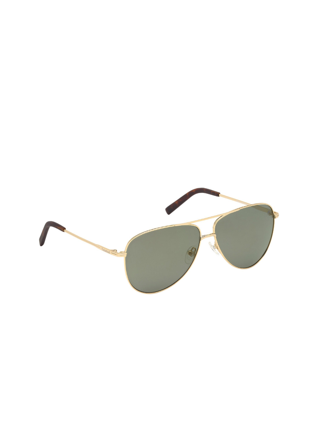 Timberland Men Green Lens & Gold-Toned Aviator Sunglasses  With 100% UV Protection