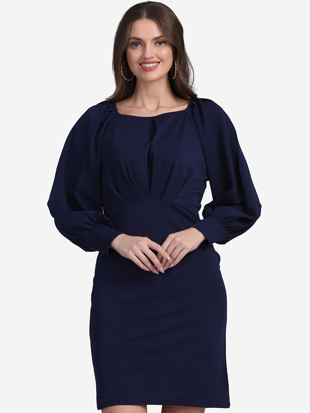 Sugathari Navy Blue Bodycon Dress