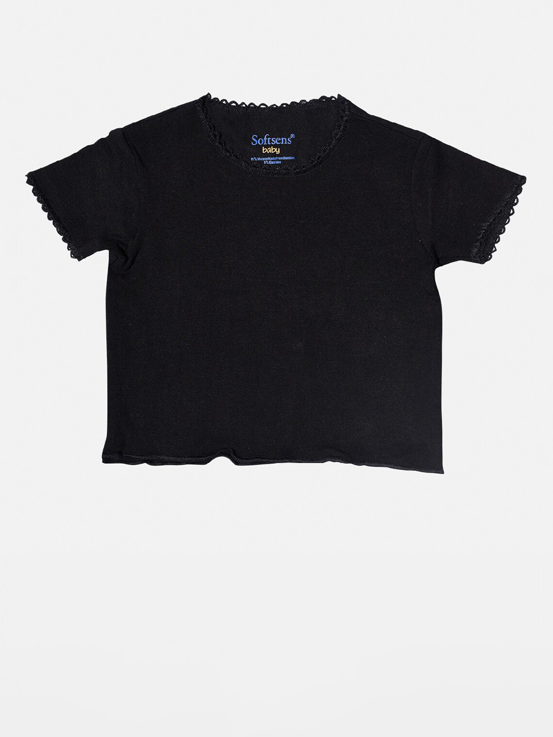 Softsens Girls Black Bamboo T-shirt