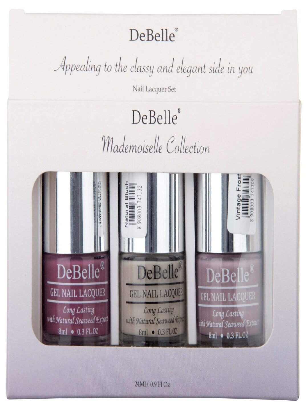 DeBelle Set Of 3 Mademoiselle Classic Nudes Nail Polish 8 ml Each