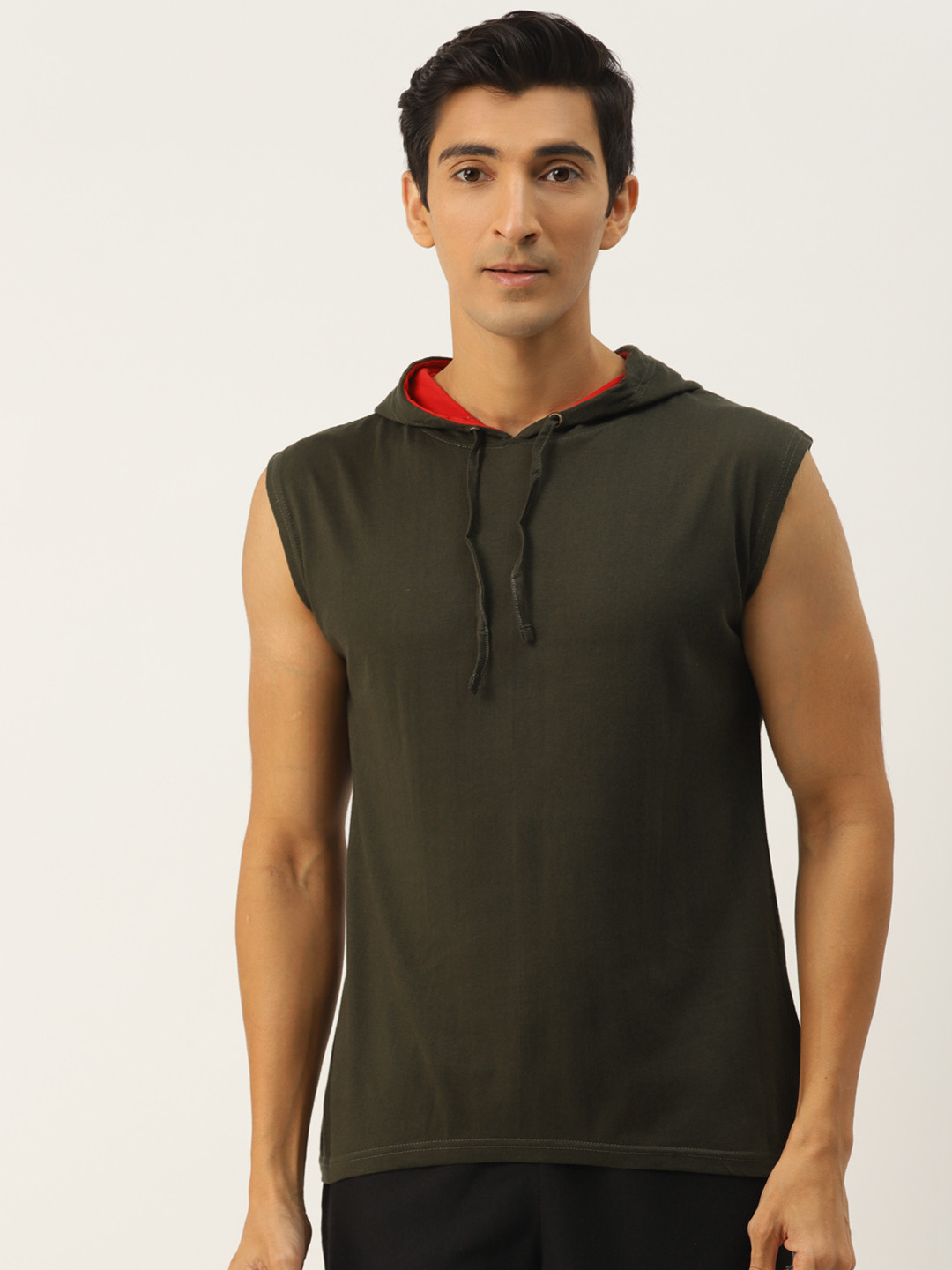 Rodzen Men Olive Green Slim Fit T-shirt