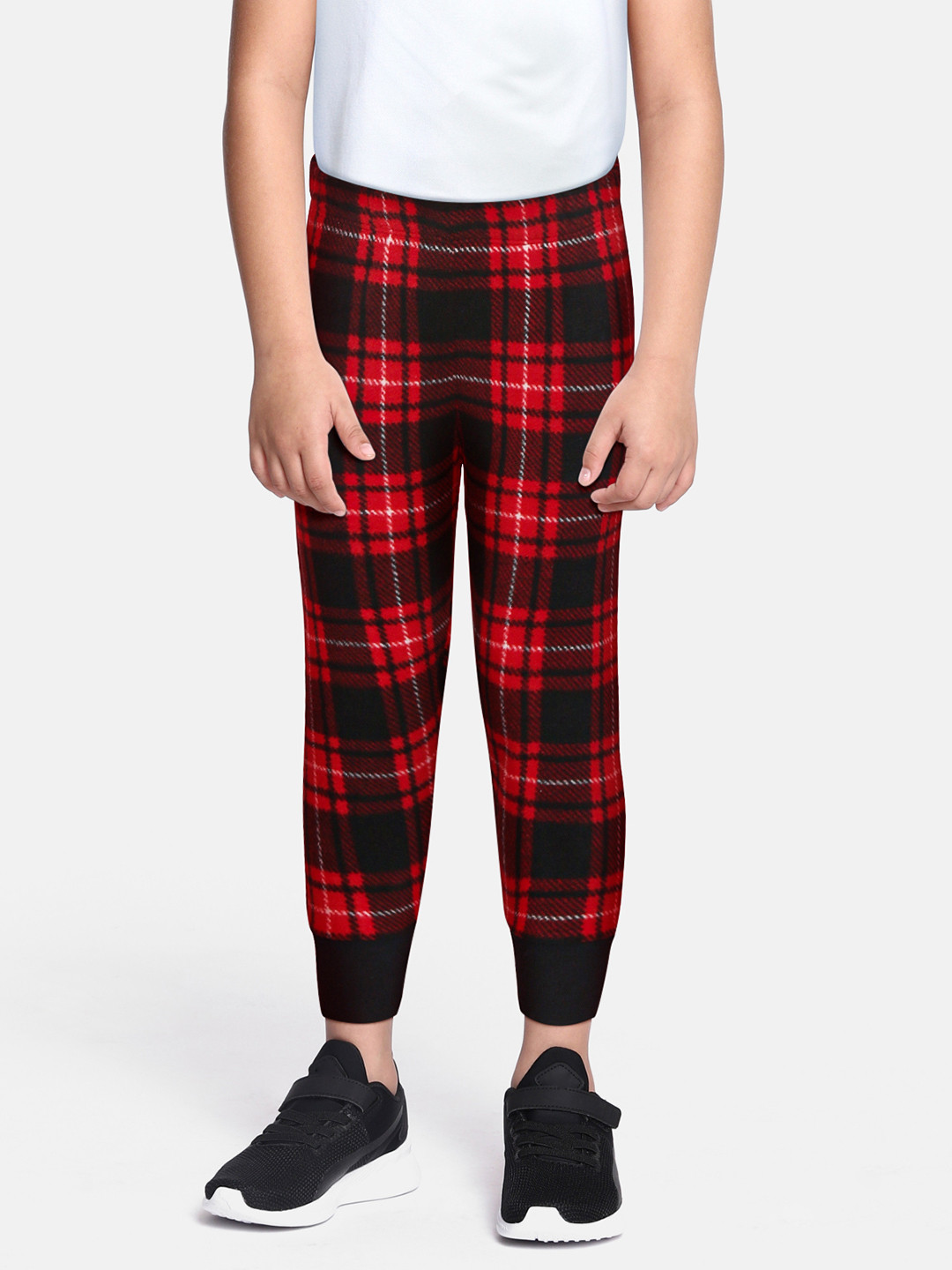 CrayonFlakes Boys Checked Polar Fleece  Joggers