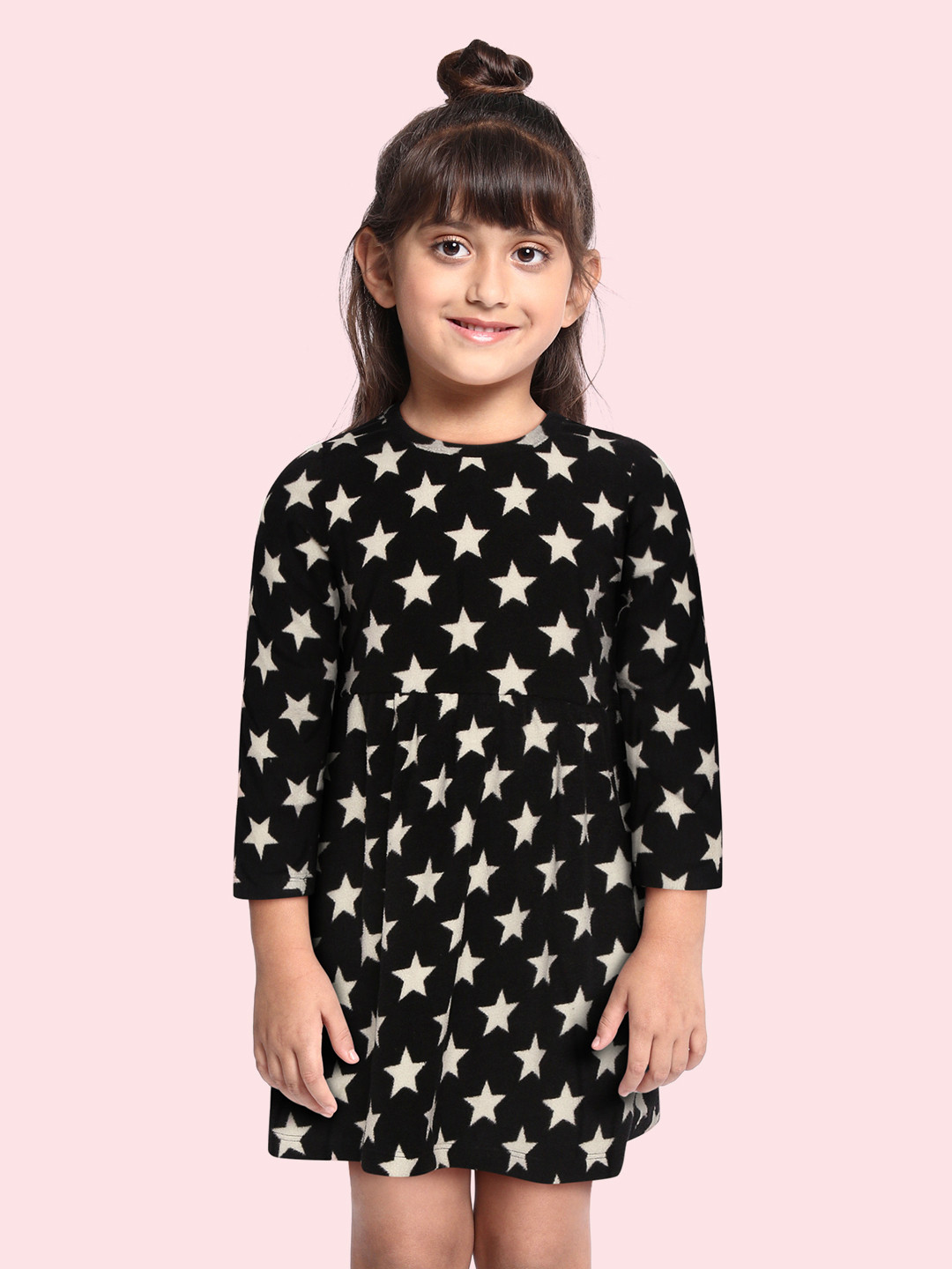 CrayonFlakes Black Polar Fleece  Fit & Flare Dress
