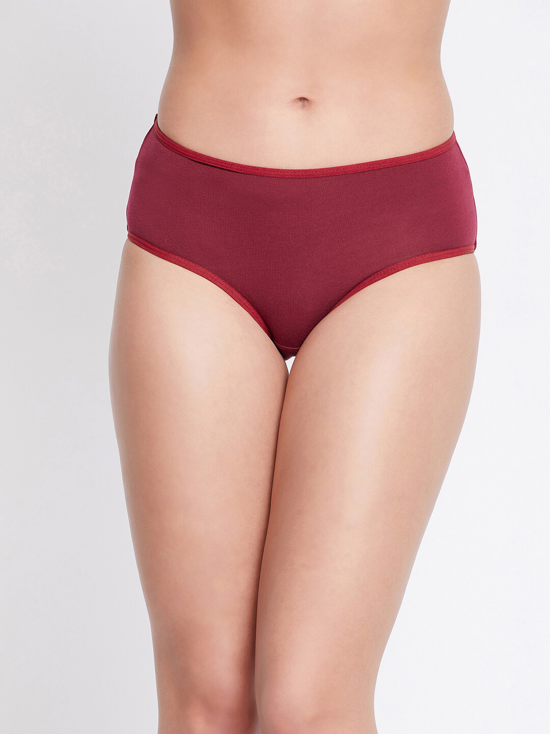 Clovia Women Maroon Solid Cotton Hipster Briefs PN2999P093XL