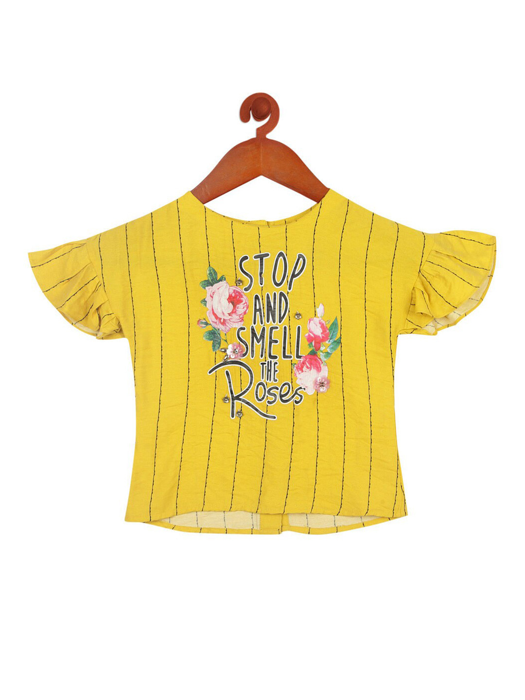 Tiny Girl Mustard Yellow Regular Crop Top