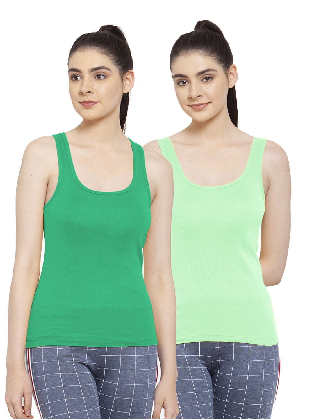 Friskers Green & Lime Pack of 2 Green Tank Tops