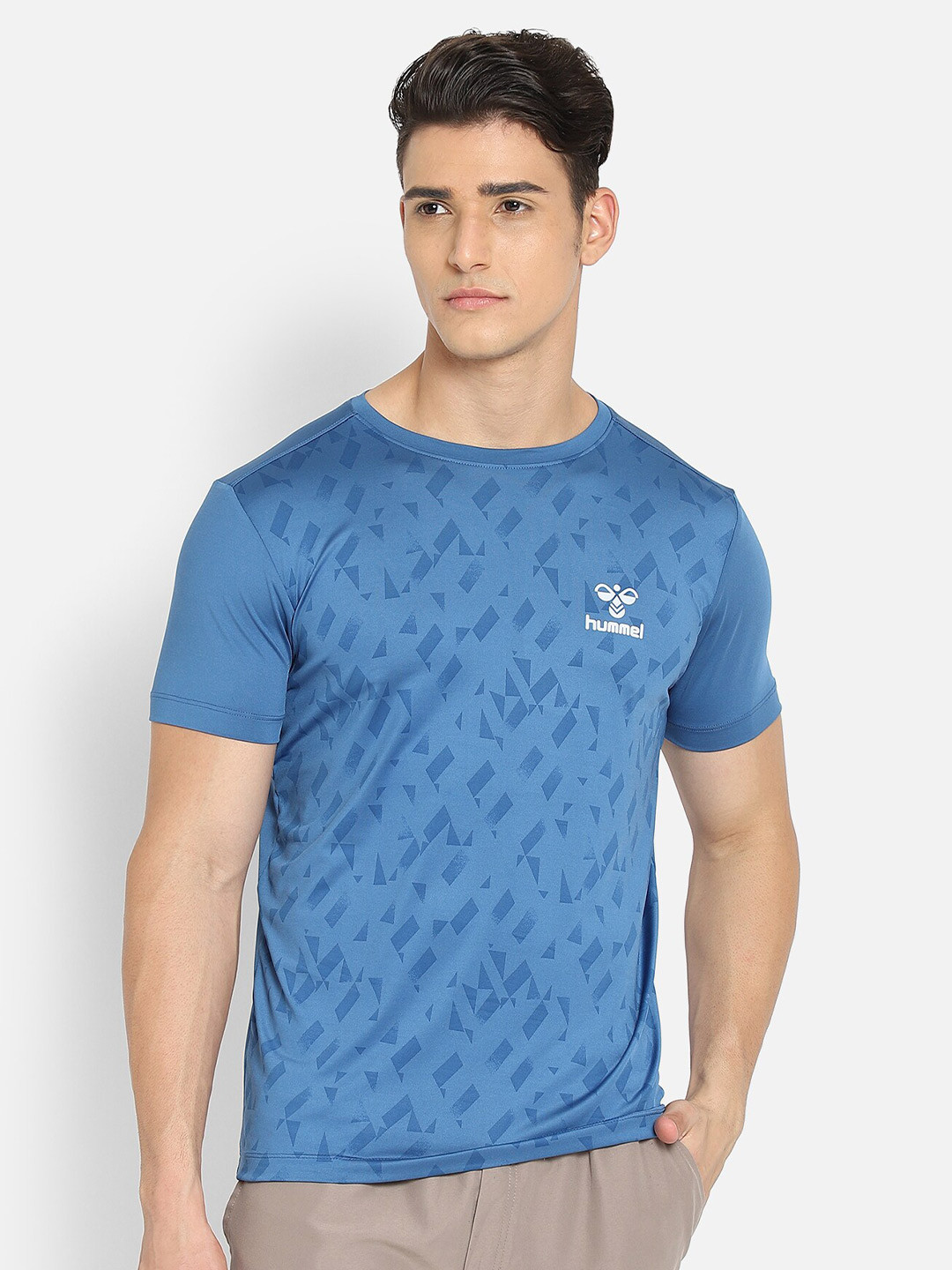 hummel Men Blue Erin Printed T-shirt