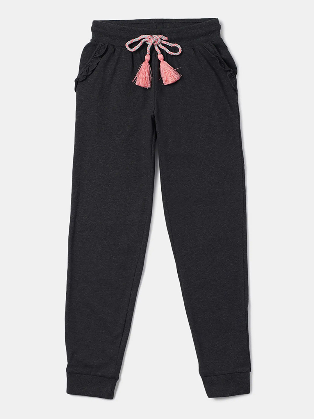 Jockey Girls Cotton Solid Slim Fit Joggers With Convenient Side Pockets-CG18