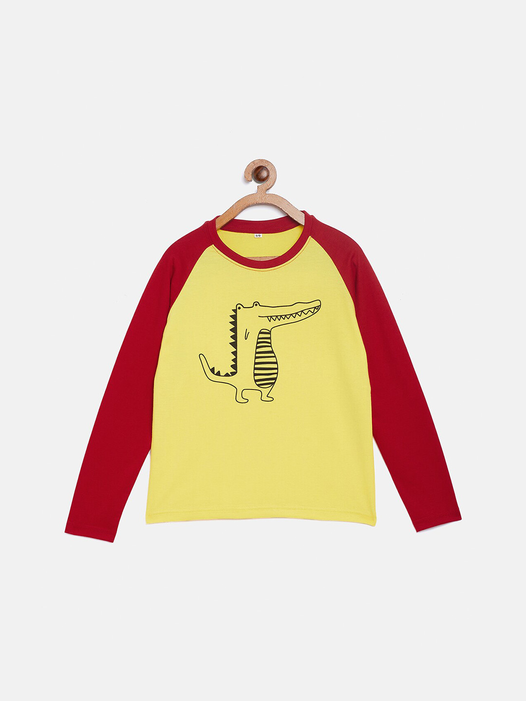 LILCLAN - BY THE DRY STATE Boys Yellow Typography Printed Drop-Shoulder Sleeves Applique T-shirt