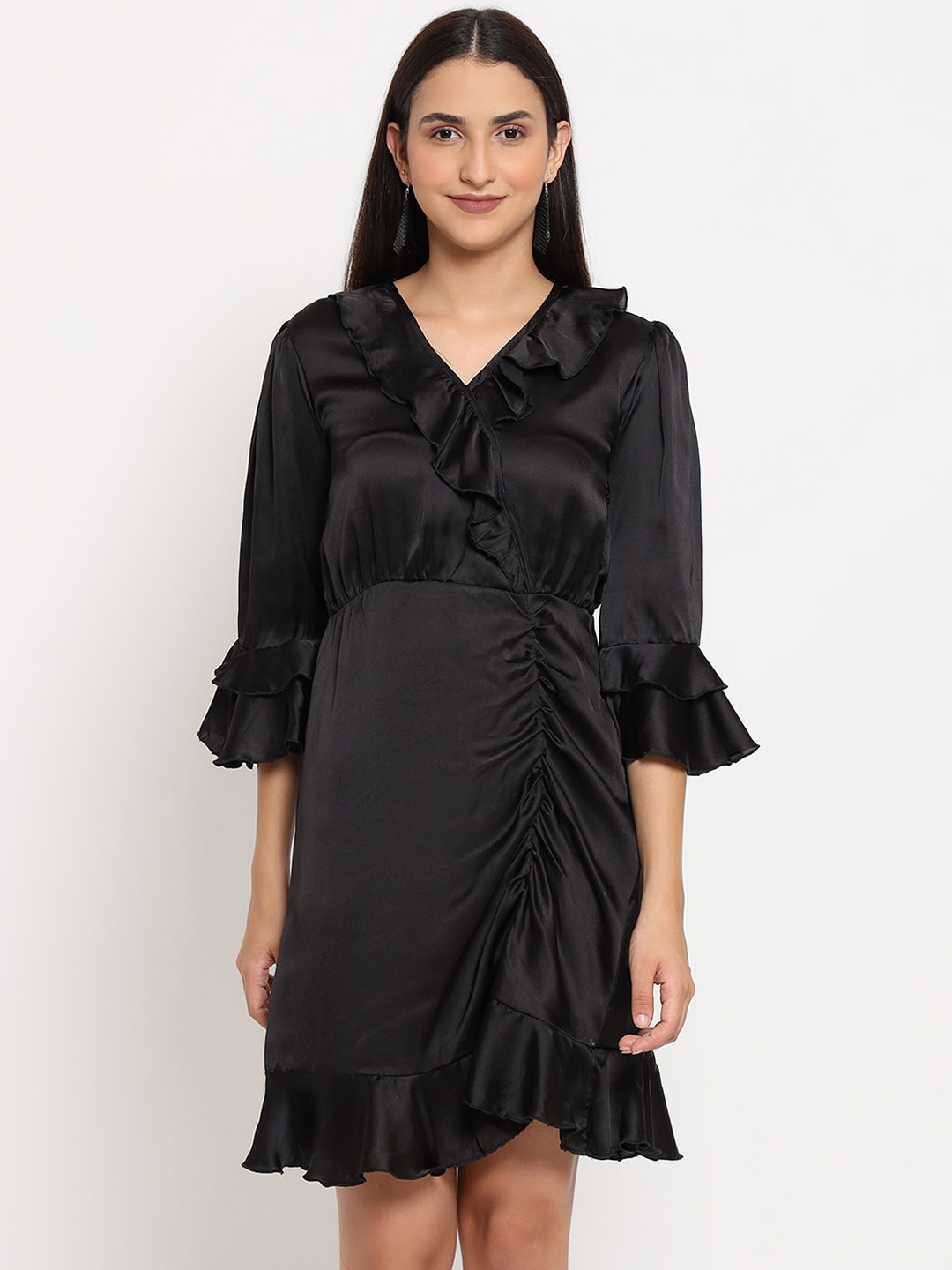 MARC LOUIS Black Satin Dress