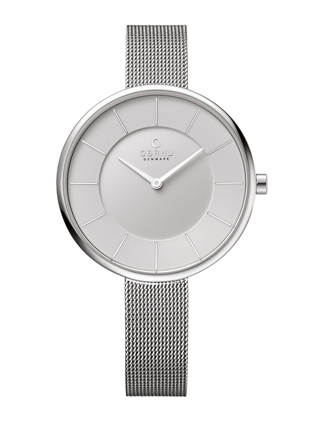 Obaku Women Silver-Toned Brass Dial & Silver Toned Stainless Steel Bracelet Style Straps Analogue Watch