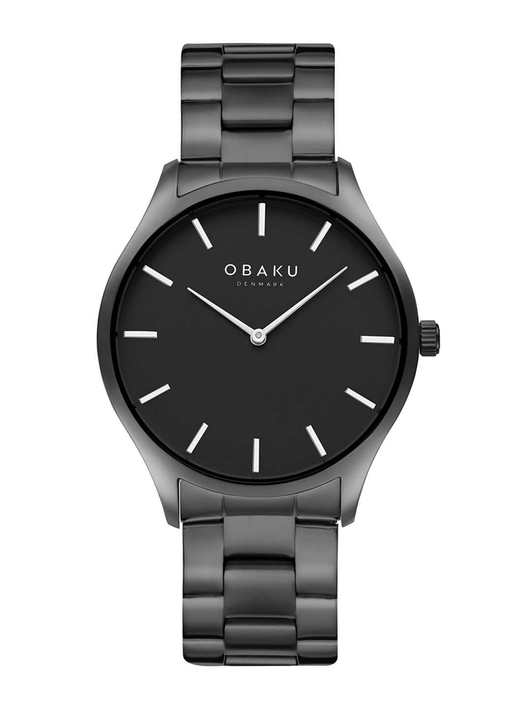 Obaku Women Black Brass Dial & Black Bracelet Style Straps Analogue Watch V260LXBBSB