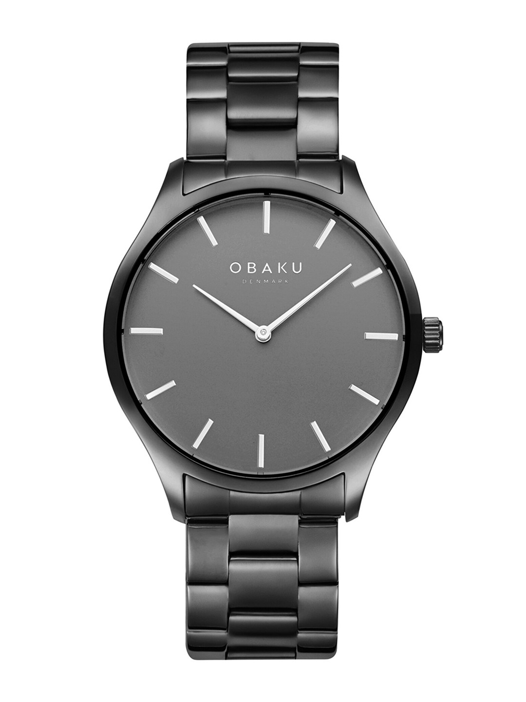Obaku Women Grey Brass Dial & Grey Stainless Steel Bracelet Style Straps Analogue Watch V260LXUUSU