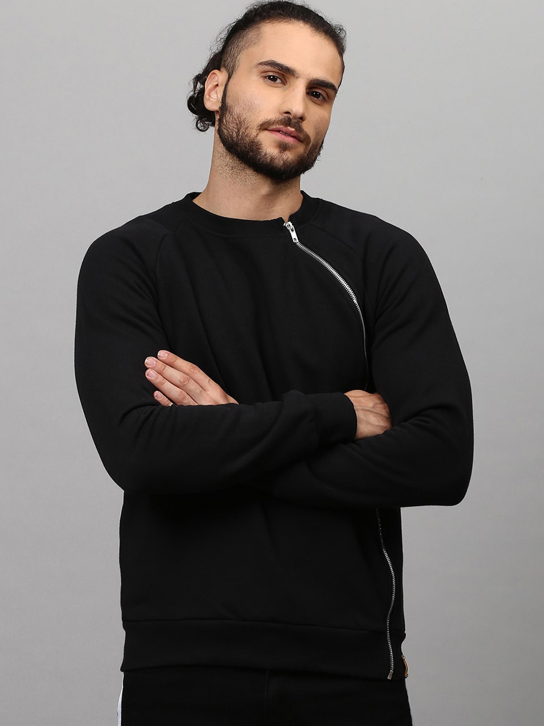 Campus Sutra Men Black Sweatshirt