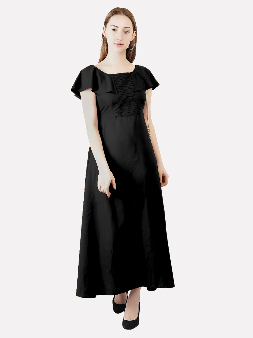 Indietoga Black Crepe Maxi Dress