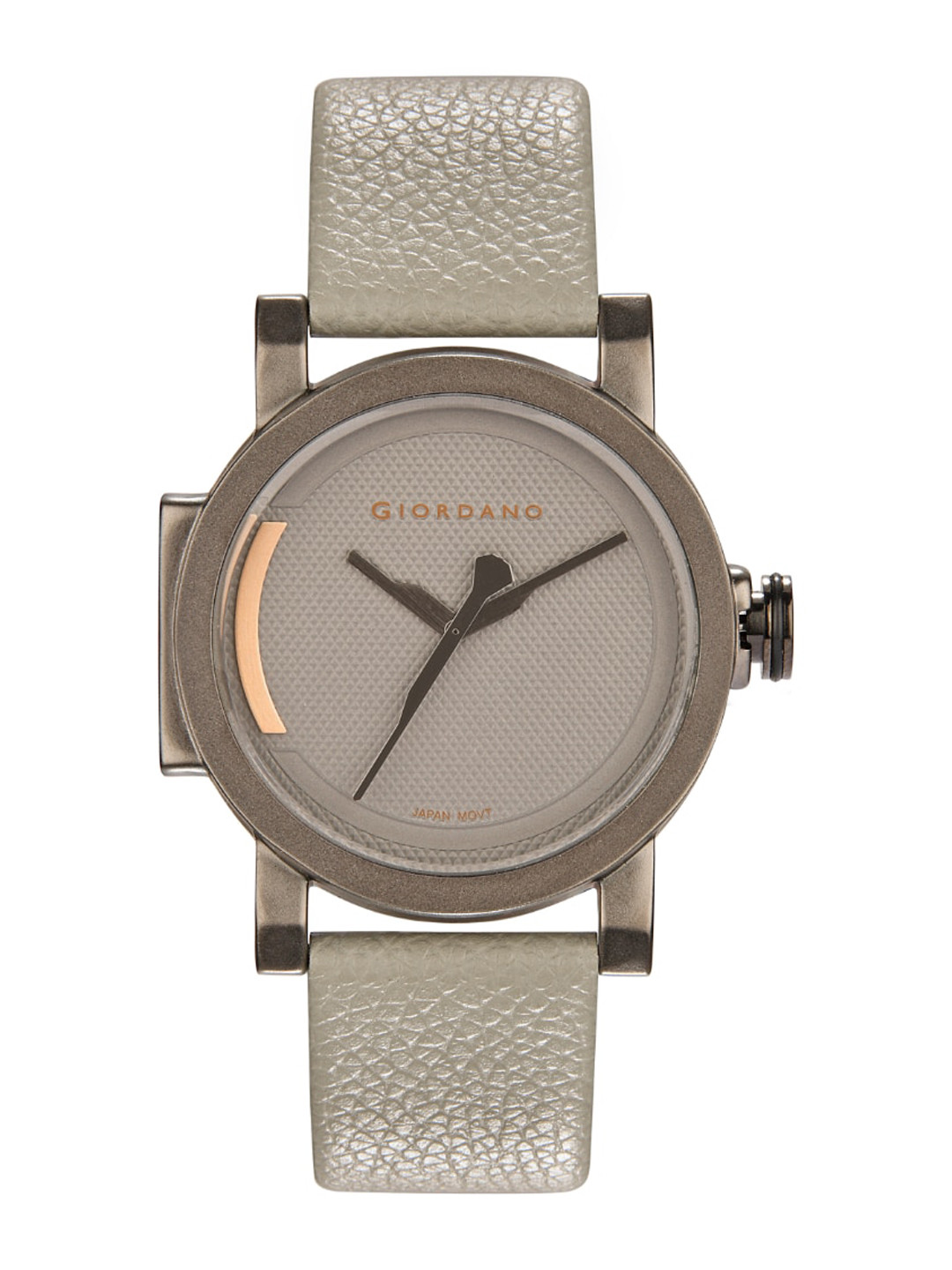 GIORDANO Men Grey Brass Dial & Grey Leather Straps Analogue Watch GD-4063-04