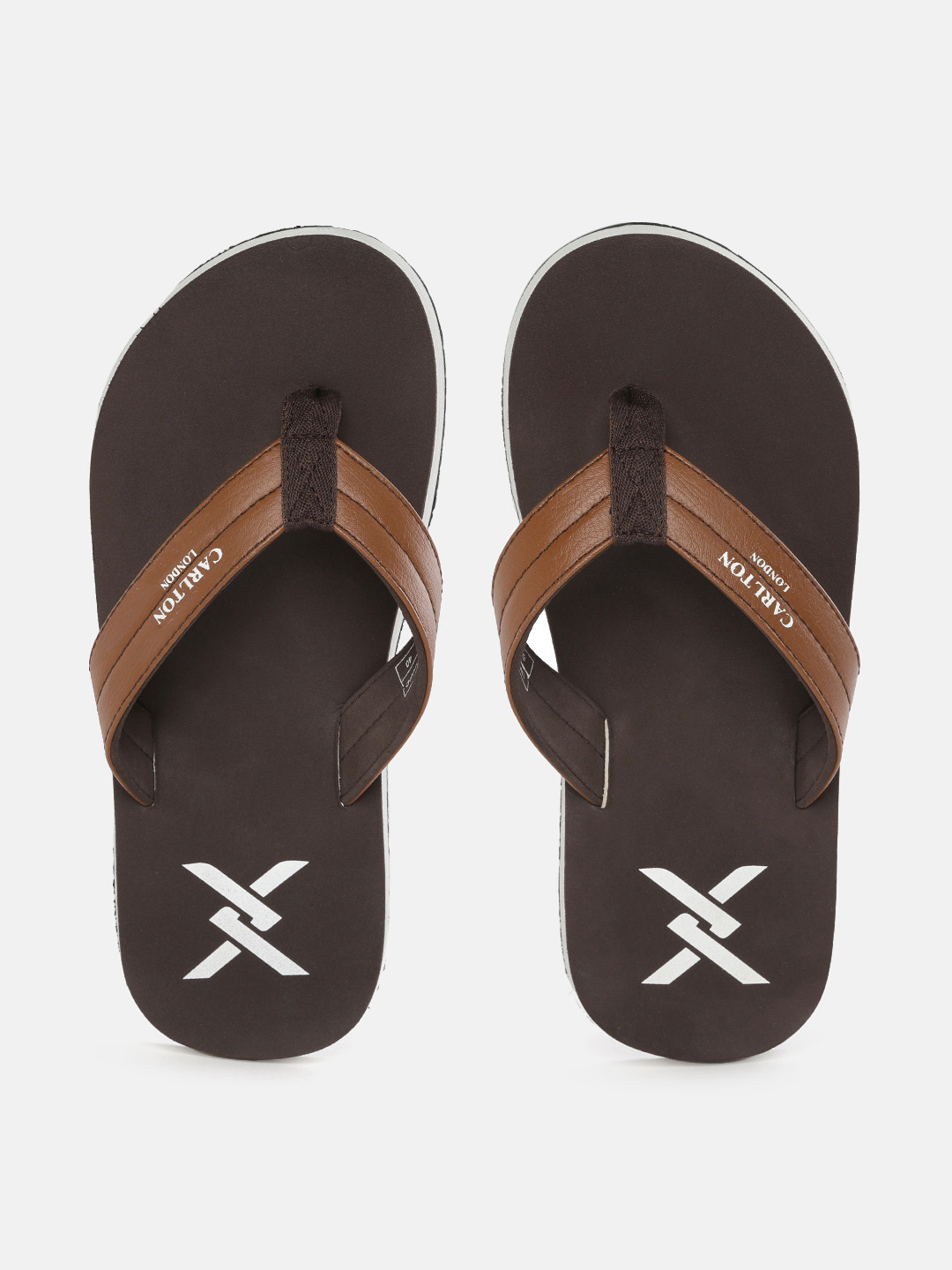 Carlton London Men Brown Solid Thong Flip-Flops