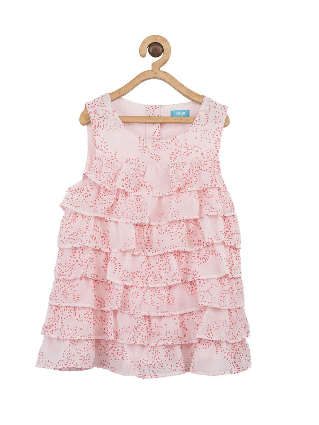 Miyo Pink Floral Ruffles Regular Top