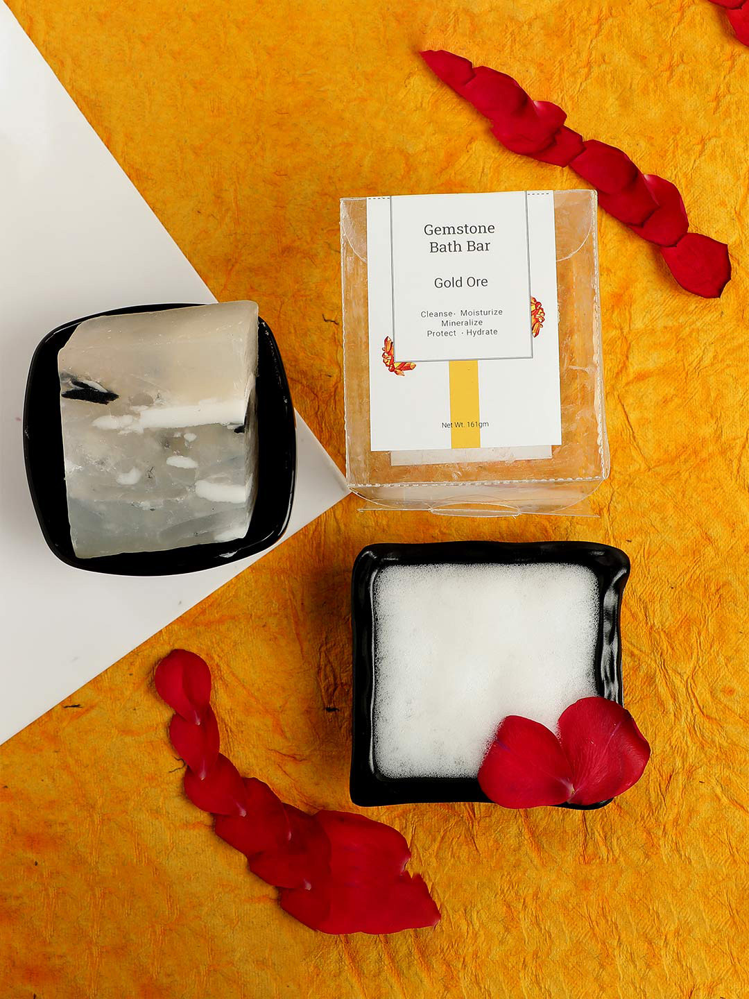 Seer Secrets Unisex Gold Ore Gemstone Bath Bar,160g