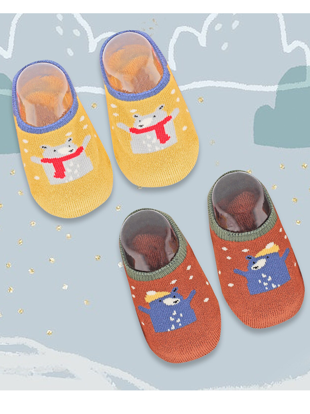 Baby Moo Infants Kids Pack Of 2 Patterned Shoe Liners