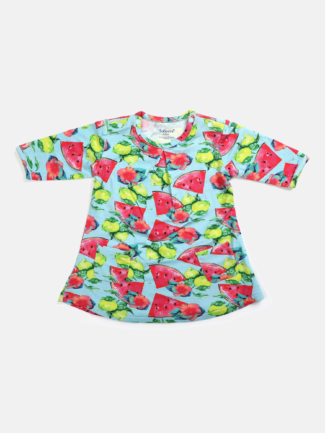 Softsens Blue & Pink A-Line Dress