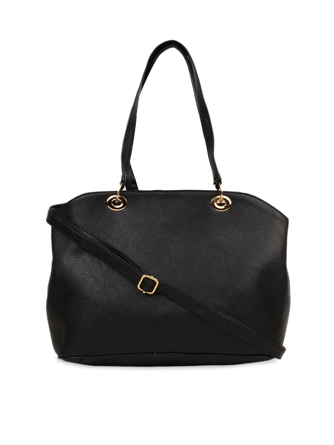 HORRA Black Structured Handheld Bag