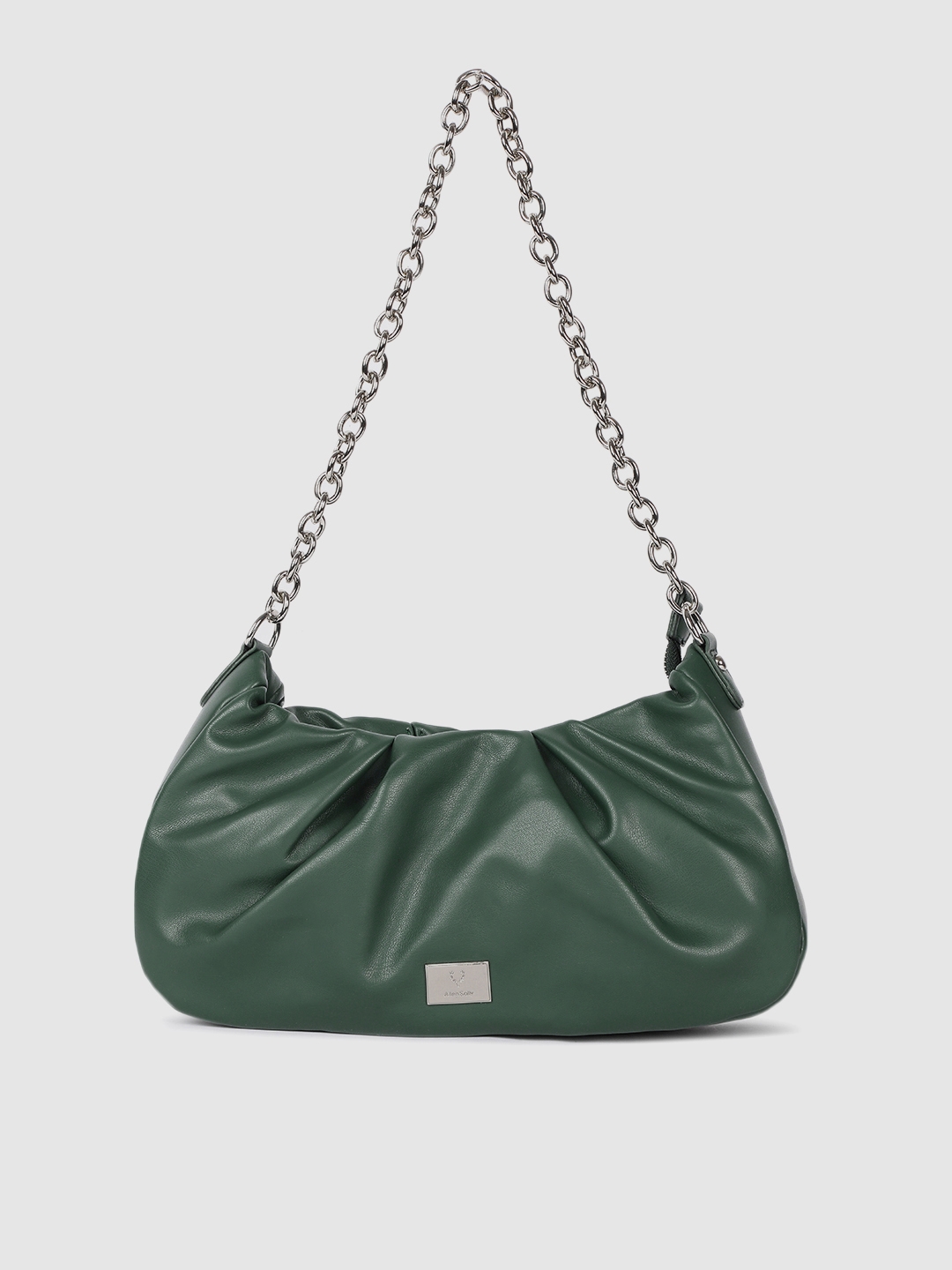 Allen Solly Green Solid Hobo Bag
