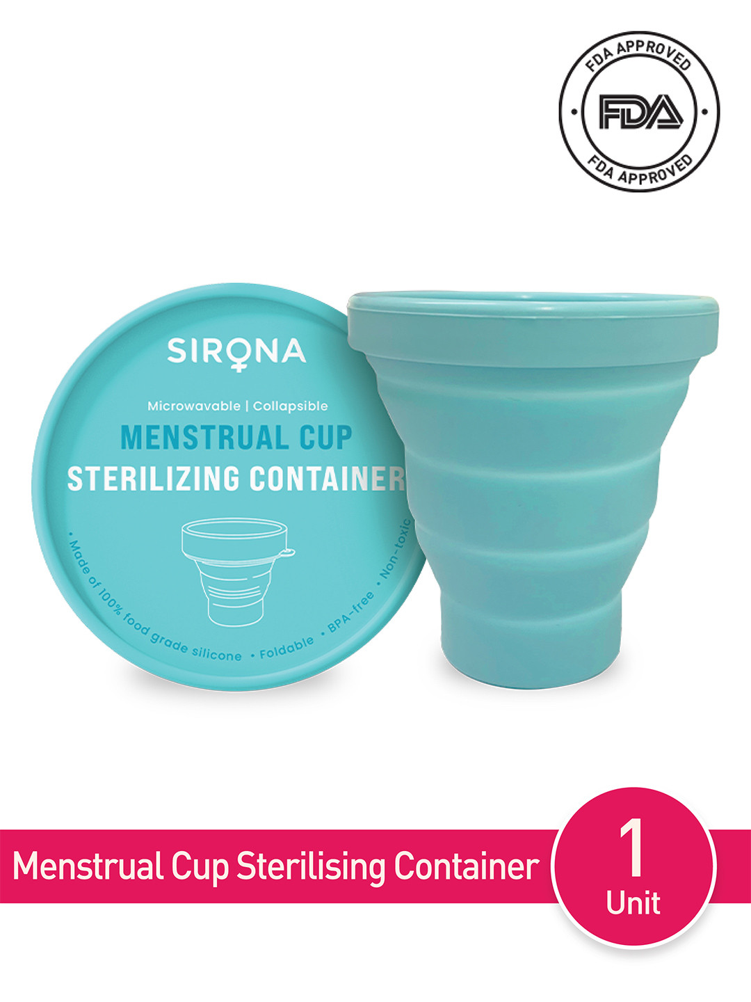 Sirona Blue Collapsible Silicone Menstrual Cups
