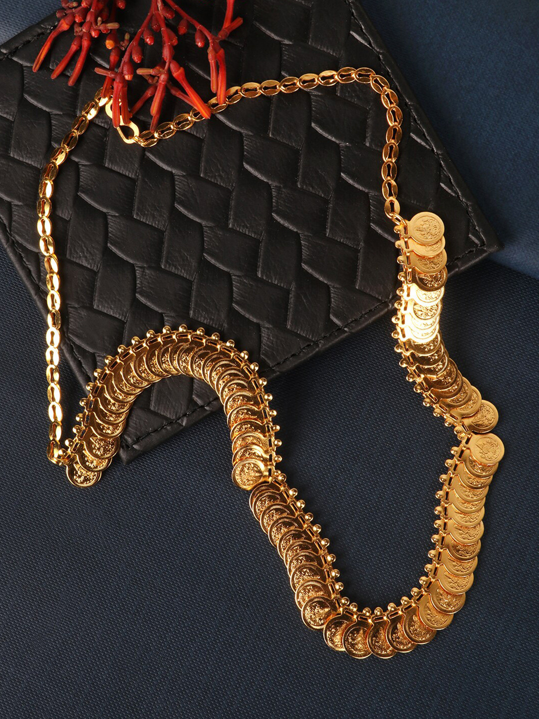 PENNY JEWELS Gold-Toned Gold-Plated Brass Coin Long Necklace