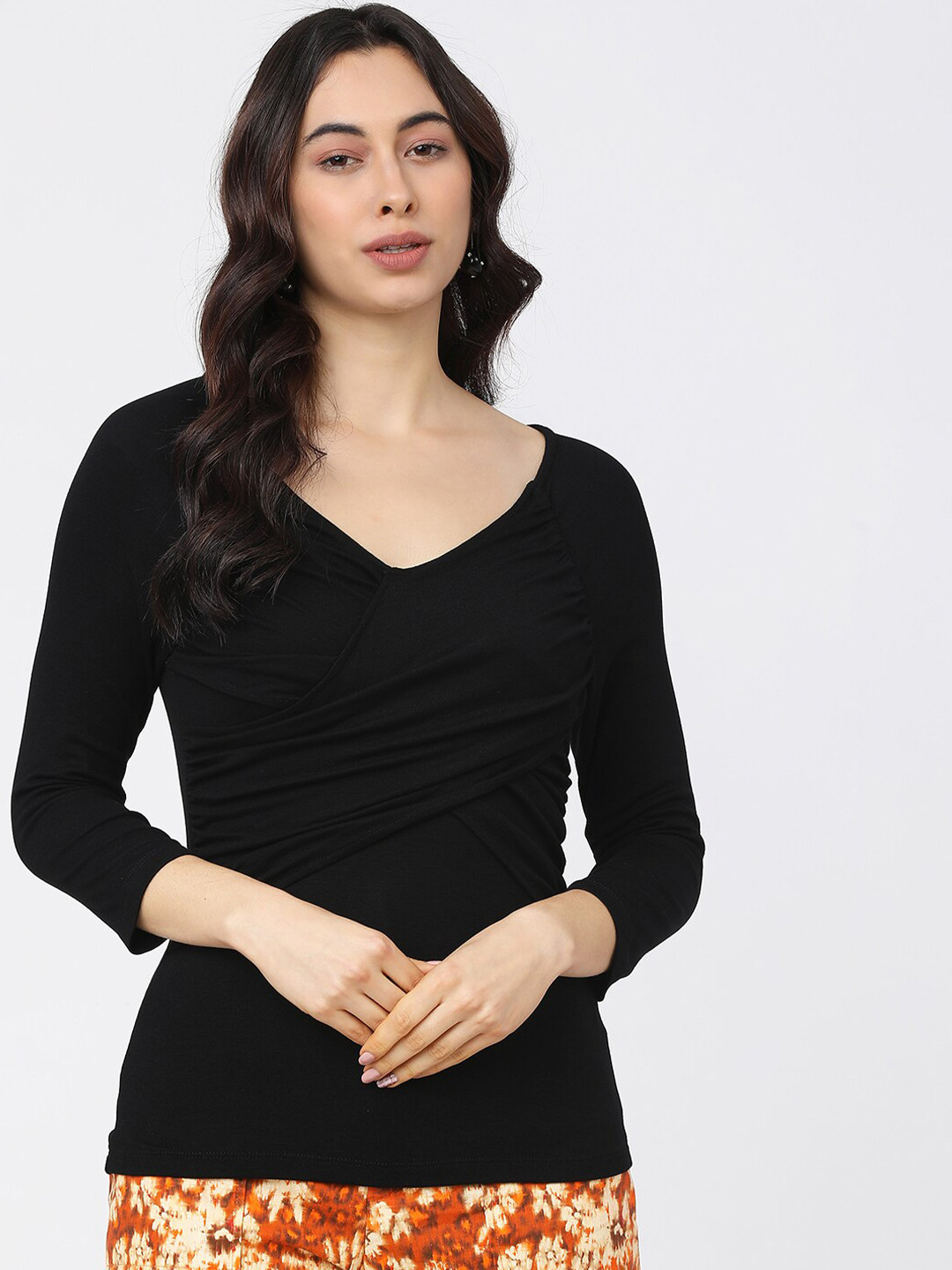 Basics By Tokyo Talkies Black Regular Top